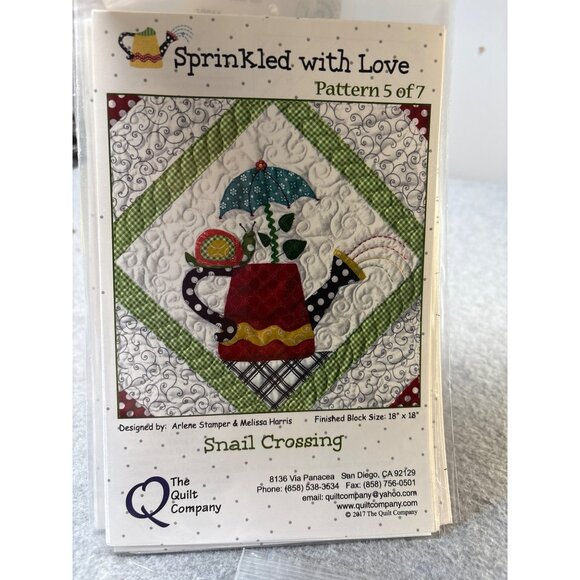 Sprinkled with Love Quilt Set of 7 Block Patterns by The Quilt Company Button Em - Picture 9 of 13